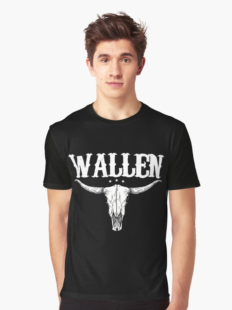 Vintage-style graphic t-shirt featuring country and pop music artist Morgan Wallen's logo and tour imagery - Men