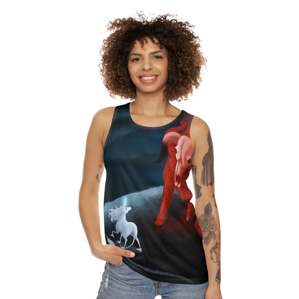 Dark fantasy last unicorn unisex tank top - women