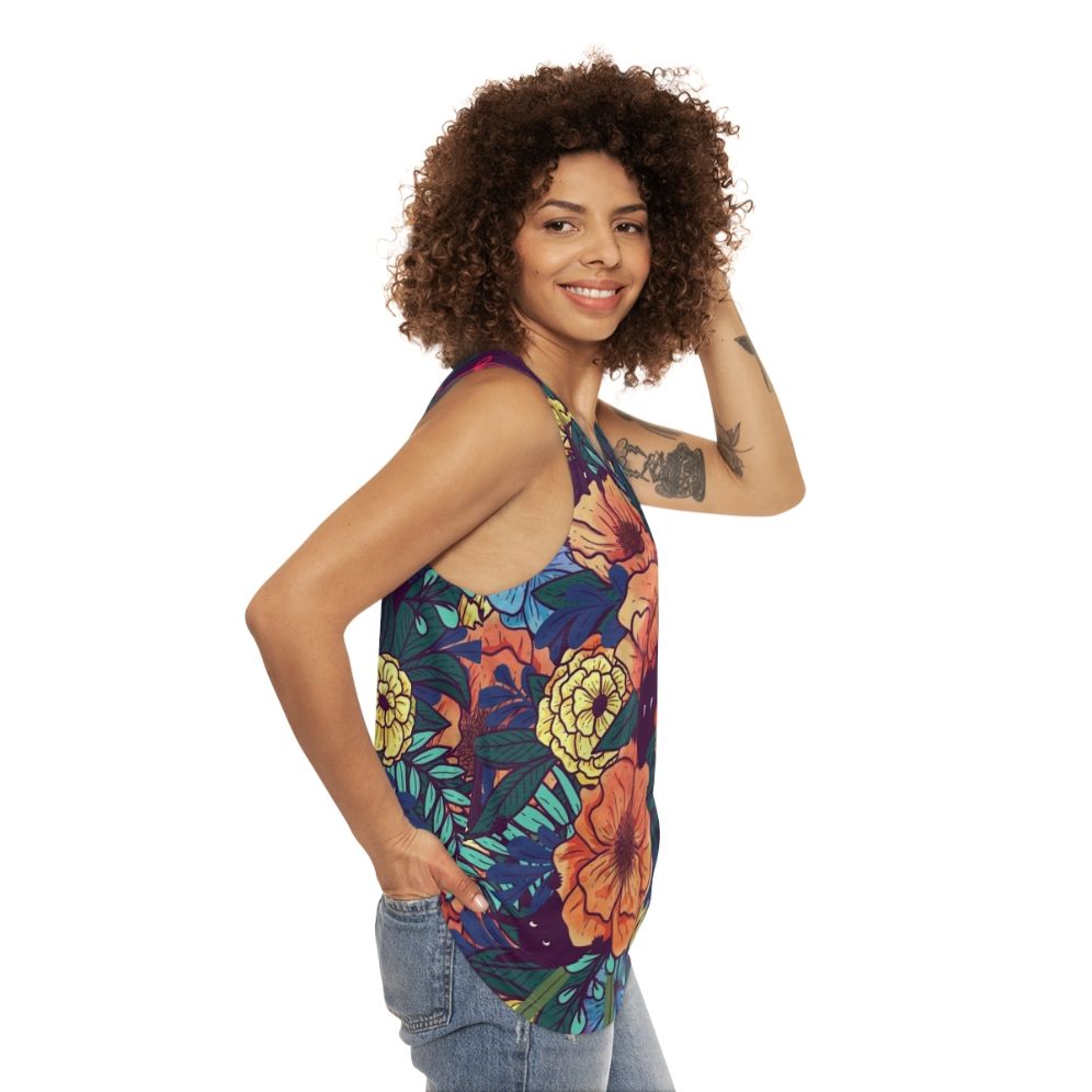 Wild Flowers Unisex Tank Top - women side