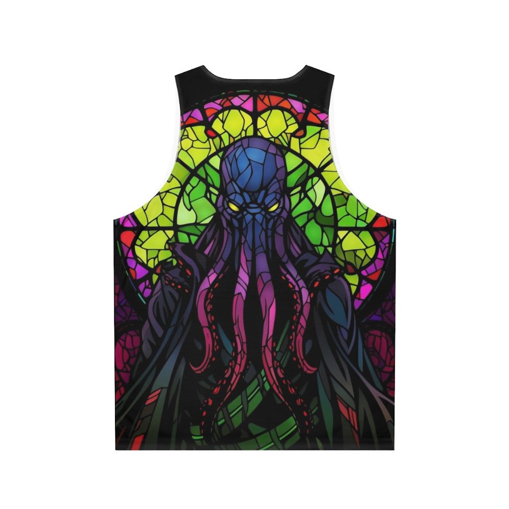 Unisex tank top featuring a fantasy horror inspired design of a Mindflayer - Back