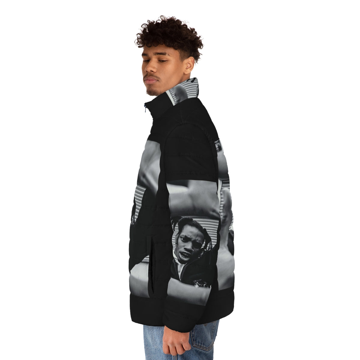 Denzel Curry 13 Puffer Jacket, featuring the Denzel Curry ZUU album artwork - men side left