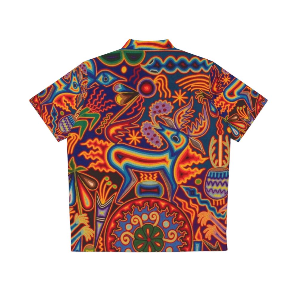 Huichol Hawaiian shirt with colorful abstract design - Back