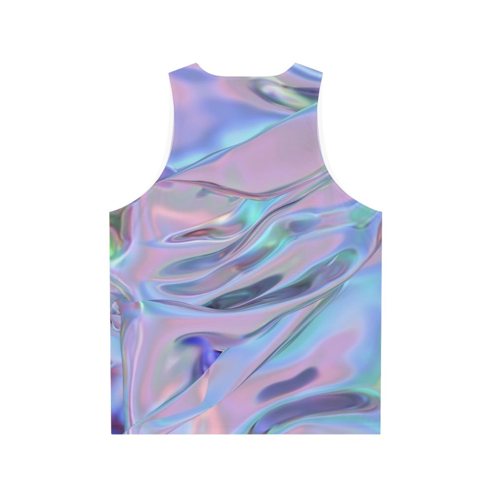 Holographic unisex abstract graphic design tank top - Back