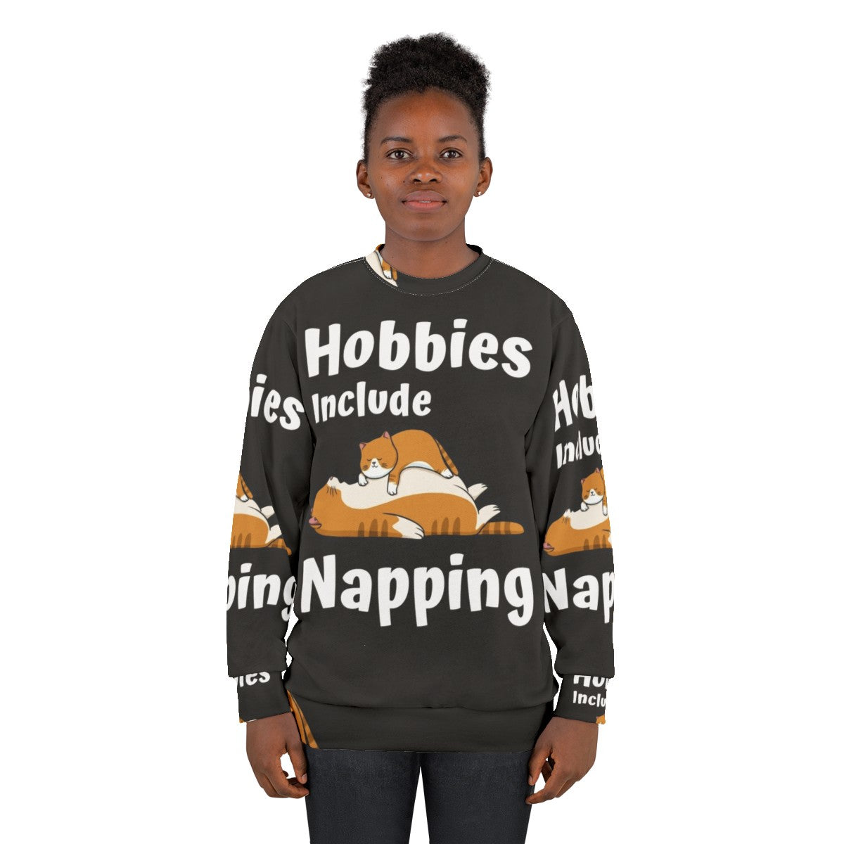 Hobbies Include Napping Graphic Sweatshirt - women