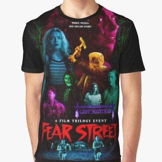 Fear Street Trilogy graphic t-shirt featuring the iconic Shadyside and Sunnyvale settings