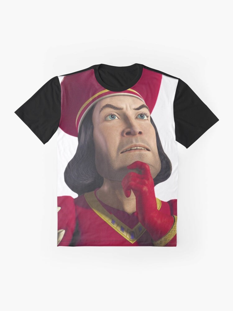 Lord Farquaad graphic t-shirt with Shrek character design - Flat lay