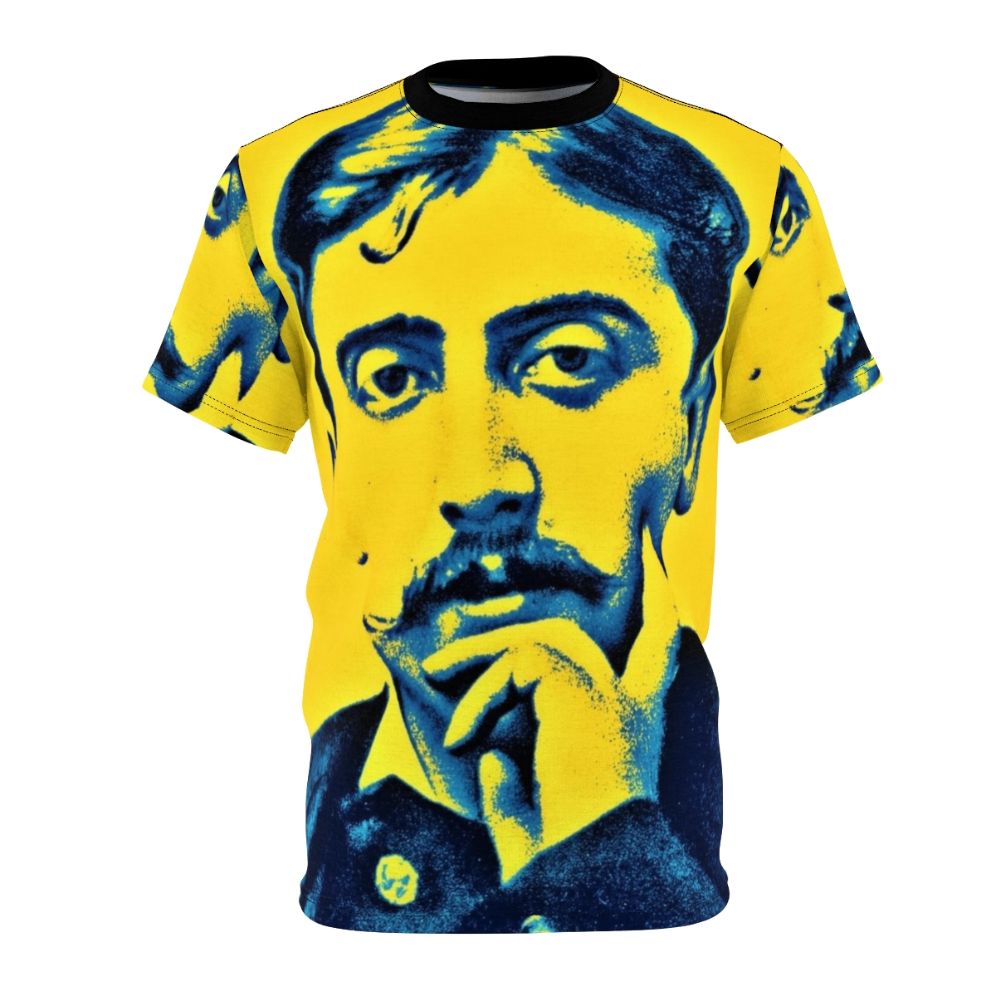 Marcel Proust inspired t-shirt with an all-over print design