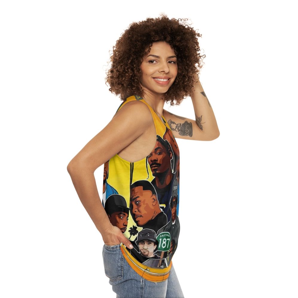 Unisex rap music tank top - women side