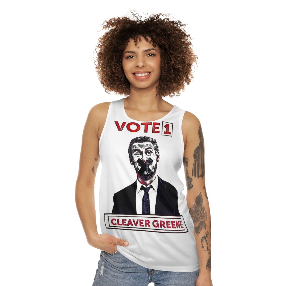 Vote 1 Cleaver Greene Unisex Tank Top - women