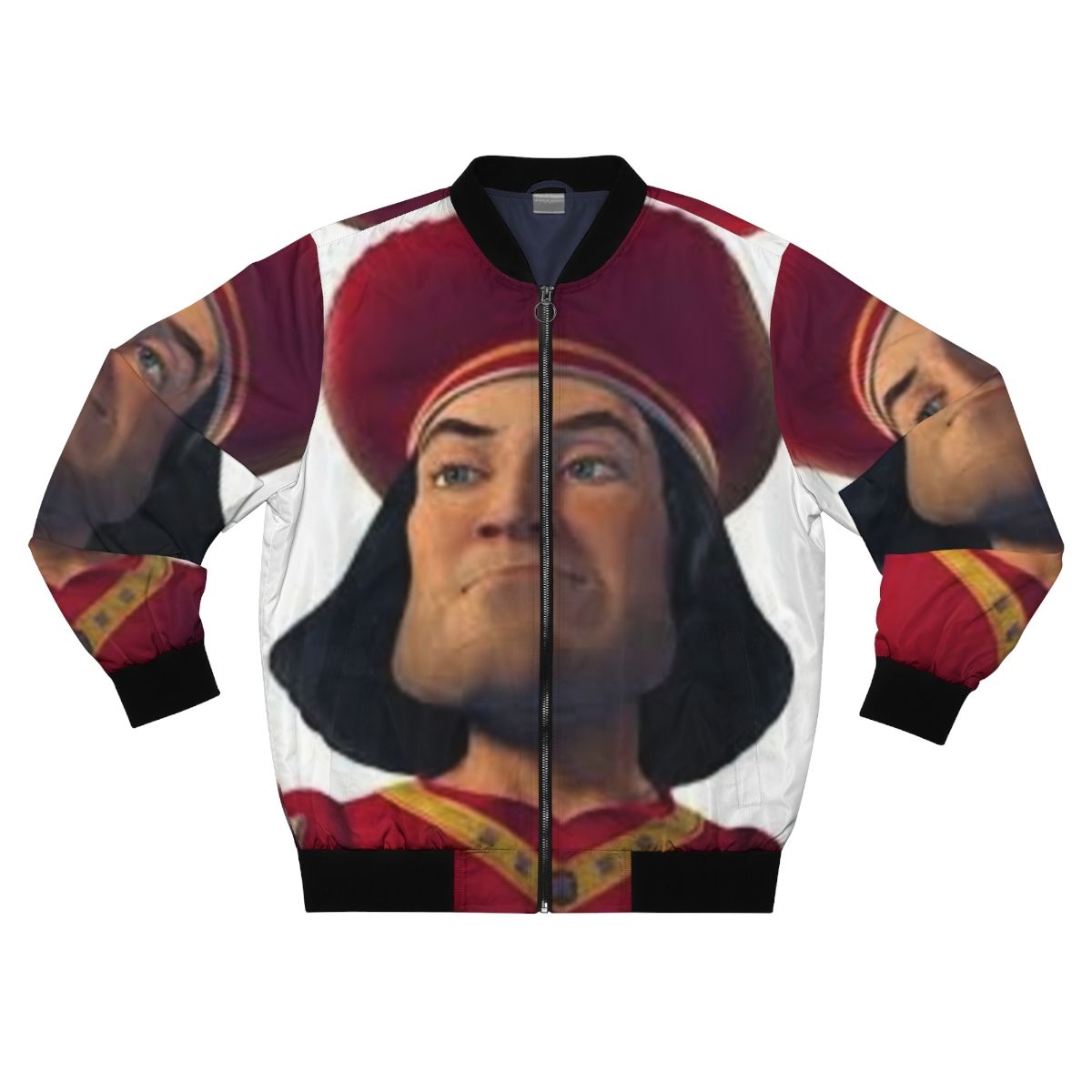 Lord Farquaad Bomber Jacket with Shrek Inspired Meme Design