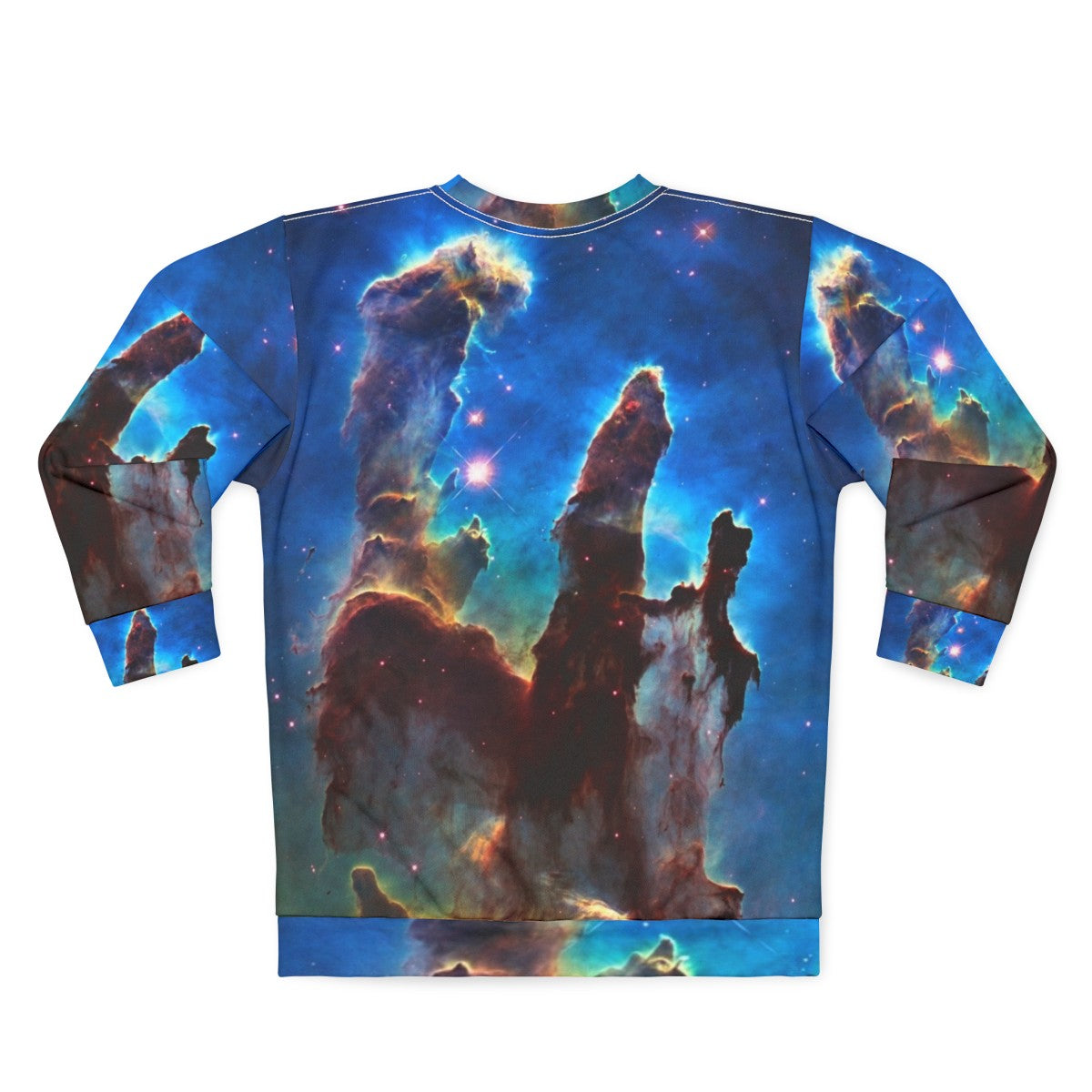 Pillars of Creation astronomy sweatshirt with space and nebula design - Back