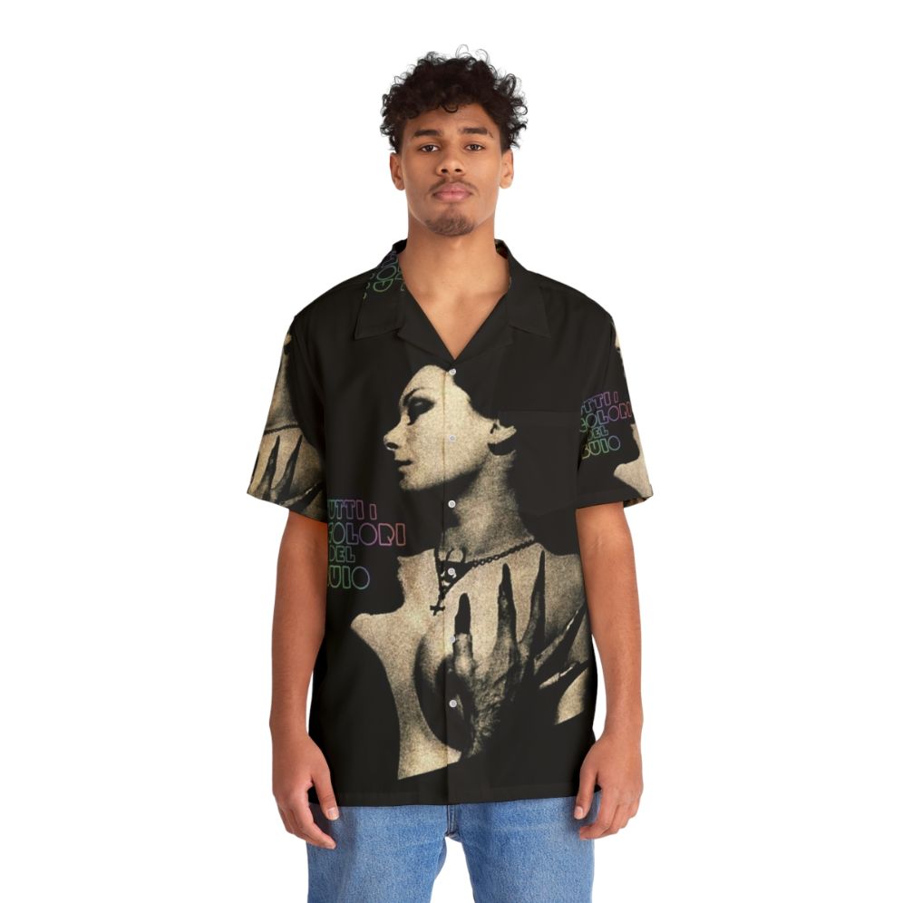 Dark Hawaiian shirt featuring all the colors of the dark - People Front