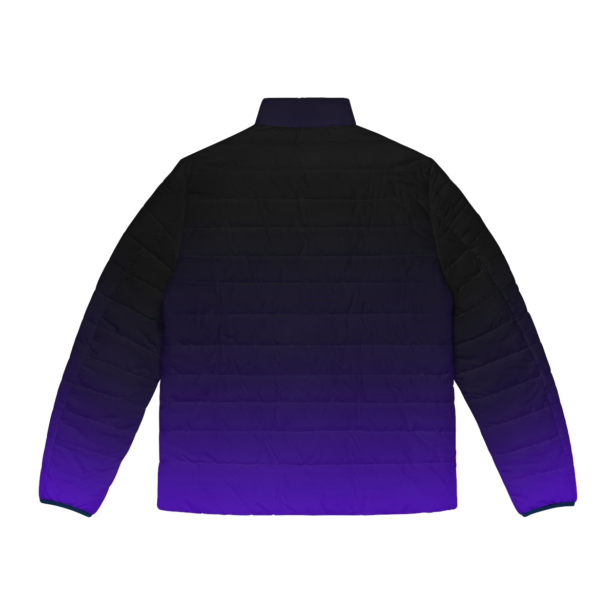 Gradient black and purple puffer jacket with a minimalistic celestial design - Back