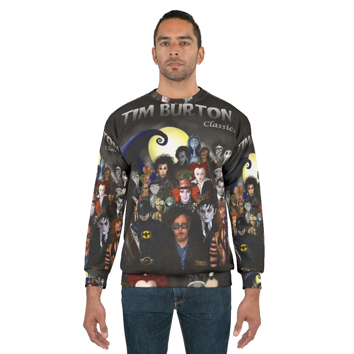 Tim Burton Classics Sweatshirt featuring gothic imagery and movie themes - men