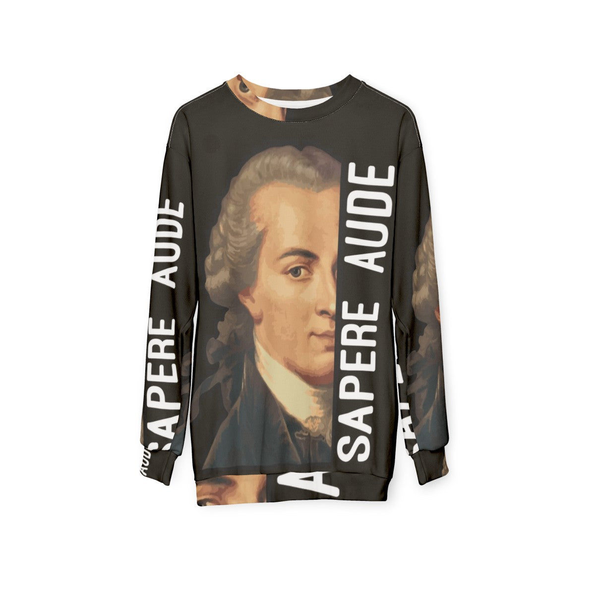 Sapere Aude Sweatshirt featuring Immanuel Kant quote - hanging