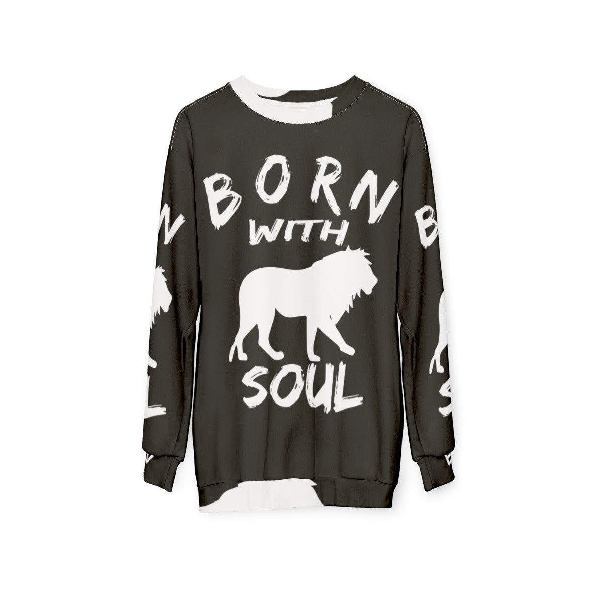 Born With Lion Soul Graphic Sweatshirt - hanging