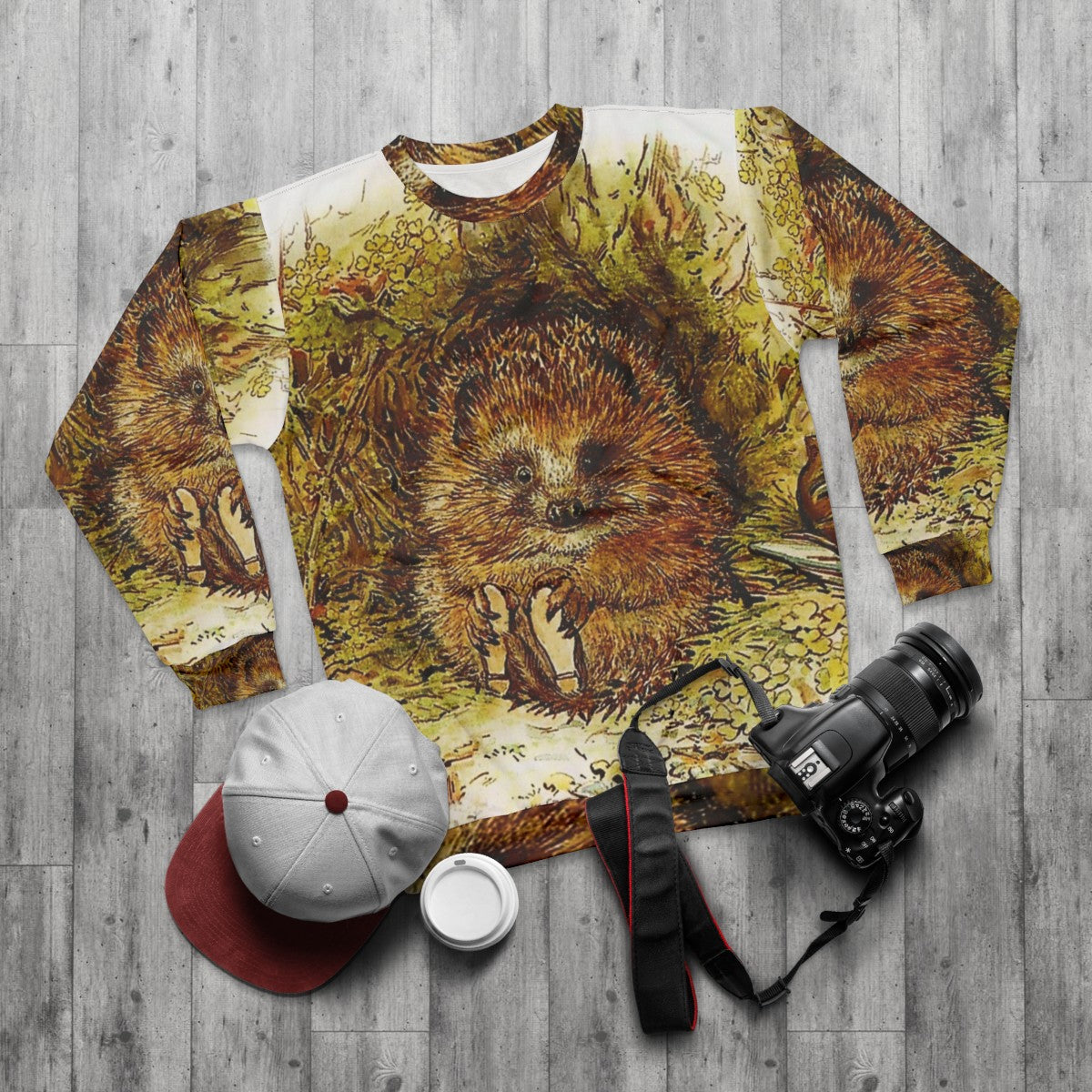 Beatrix Potter's Old Mr Pricklepin Hedgehog Design Sweatshirt - flat lay