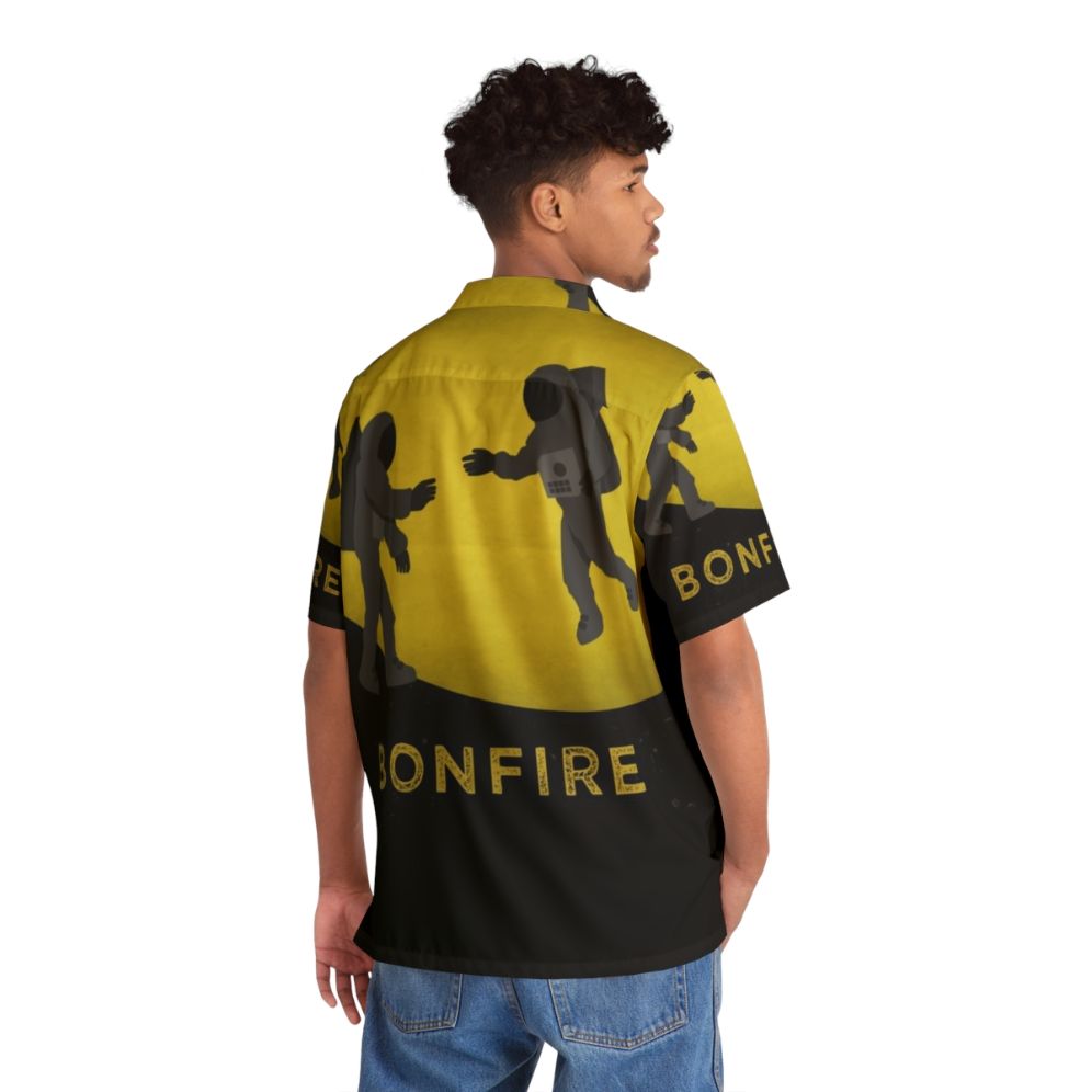 Bonfire Artwork Hawaiian Shirt featuring Skywardwind music and lunar design - People Back