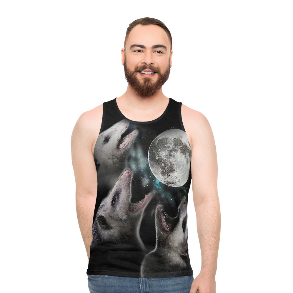 Possum Moon Unisex Howling Funny Tank Top - men