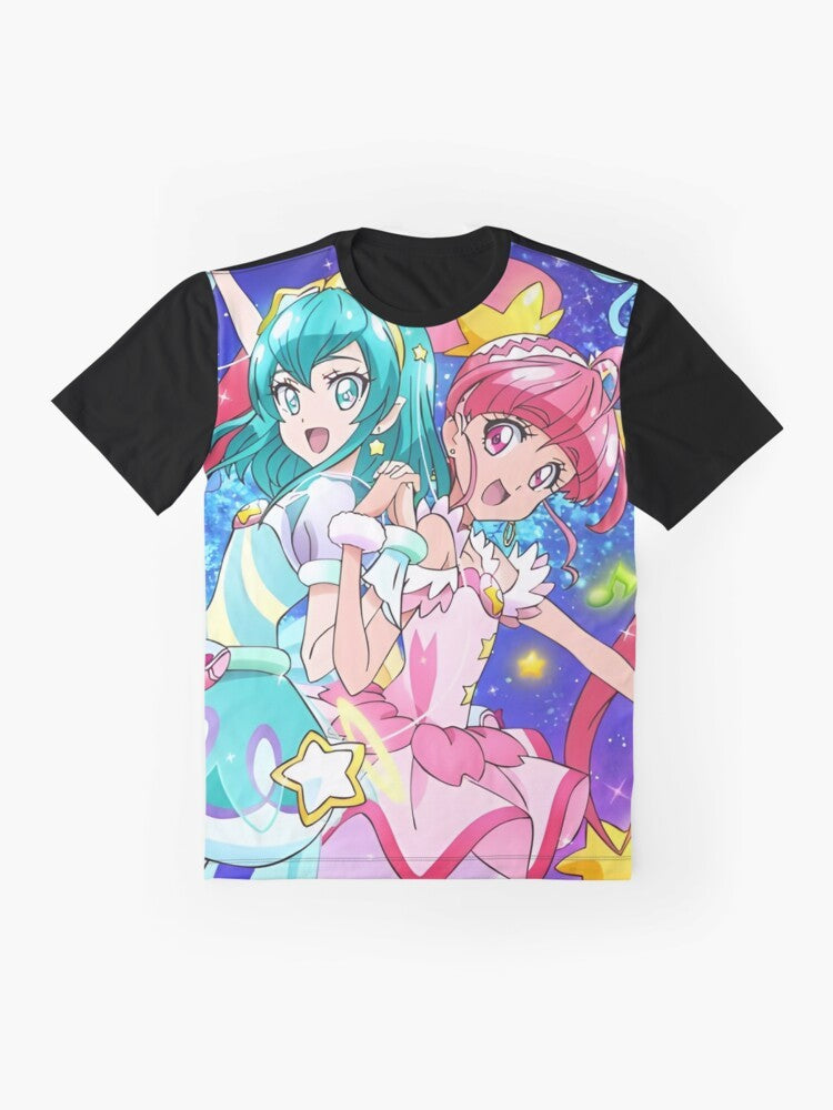 Star Twinkle PreCure Anime Magical Girl Graphic T-Shirt - Flat lay