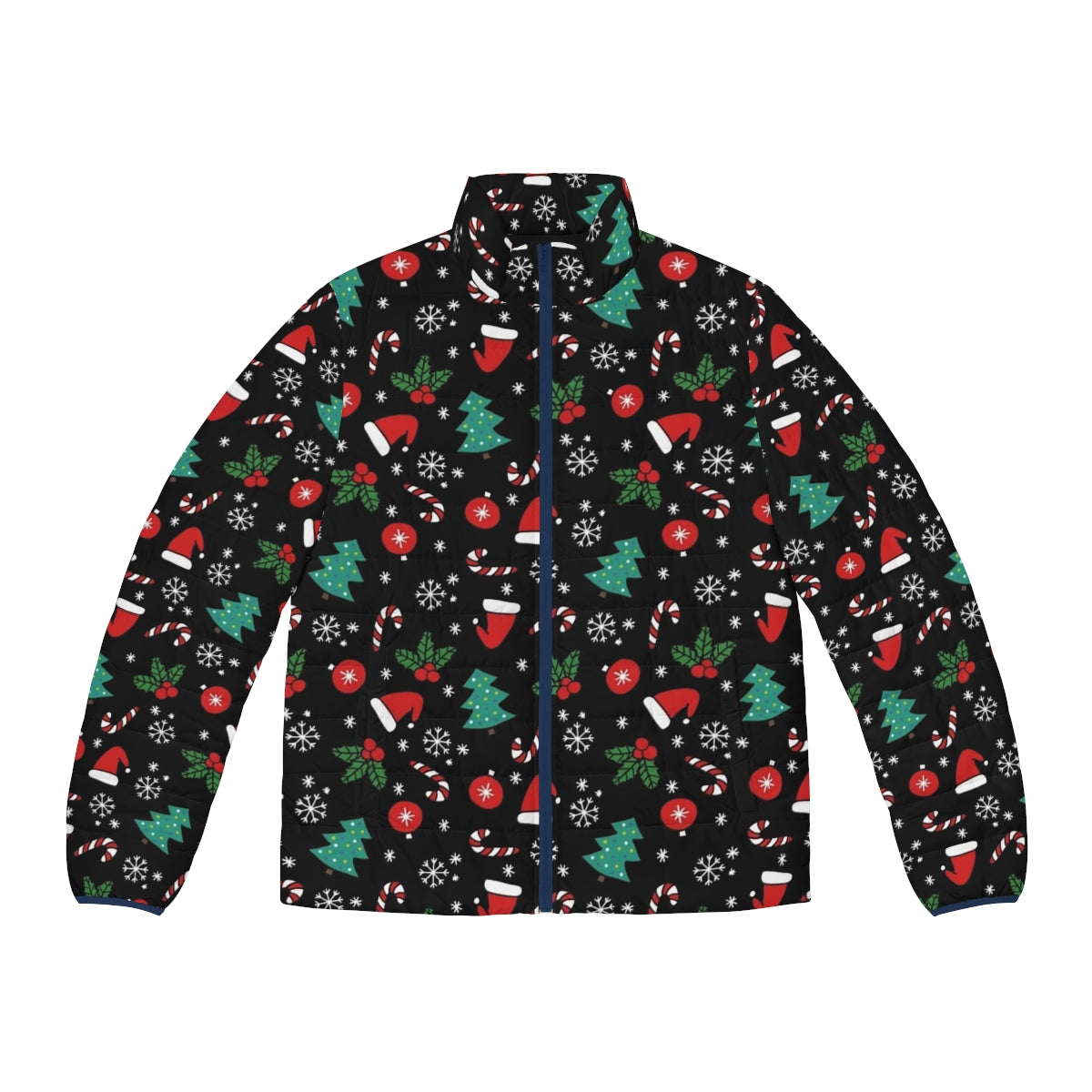 Christmas puffer jacket with winter pattern