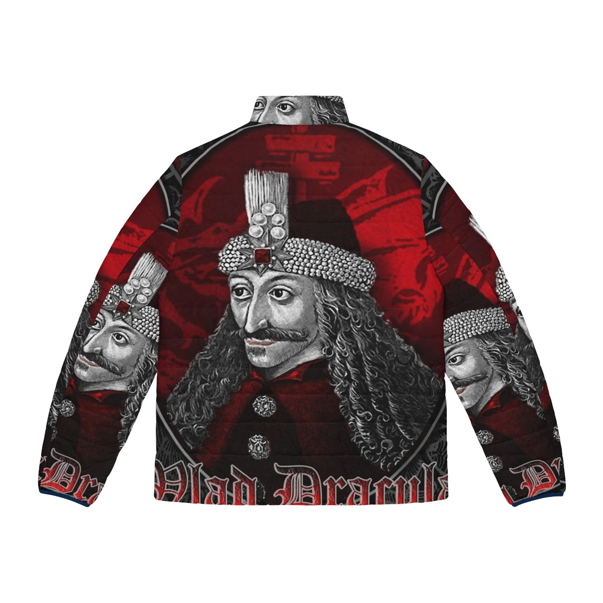 Vlad Dracula Gothic Puffer Jacket - Transylvania Vampire Fashion - Back