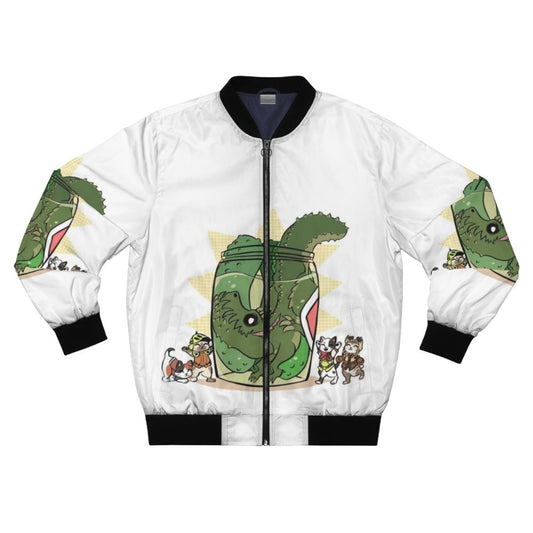 Pickle Monster Bomber Jacket, a playful and stylish video game-inspired outerwear piece