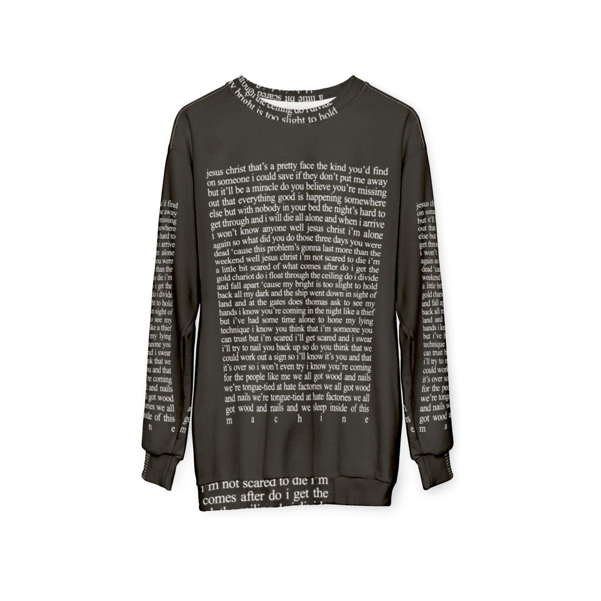 Jesus Christ Lyrics Christian Sweatshirt - hanging