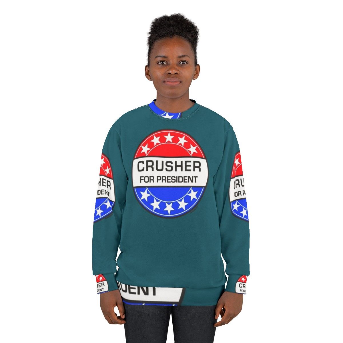 Sci-Fi Presidential Election Crusher Sweatshirt - women