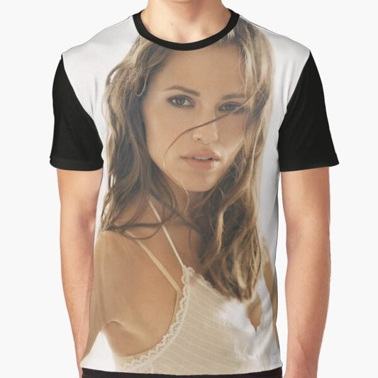 A graphic t-shirt featuring a portrait of actress Jennifer Garner