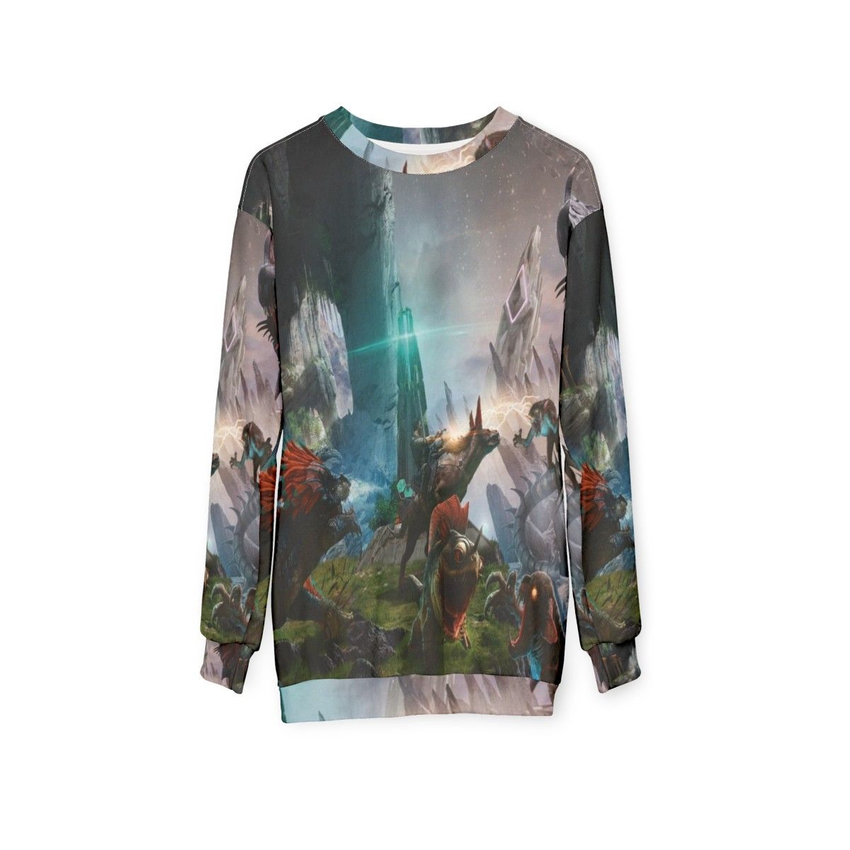 Ark Survival Evolved Dinosaur Fight Sweatshirt - hanging