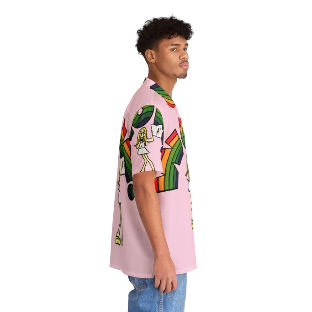 Vintage-inspired Hawaiian shirt with 'Wow' cartoon design - People Pight