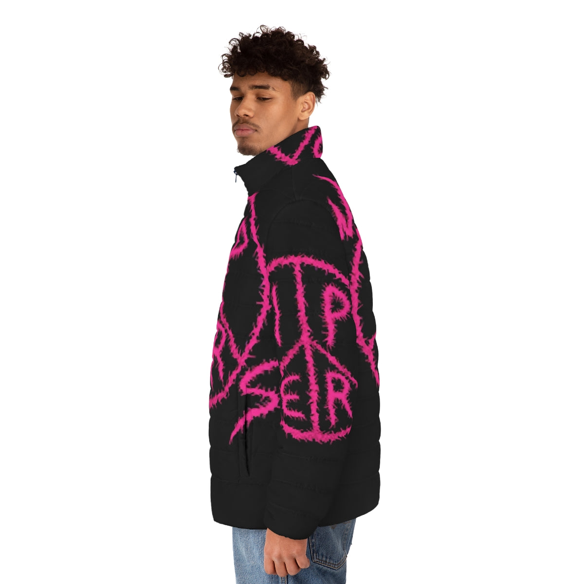 Wipers Band Logo Classic Puffer Jacket - men side left