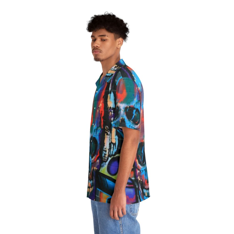 Graffiti Hawaiian Shirt with Colorful Patterns - People Left