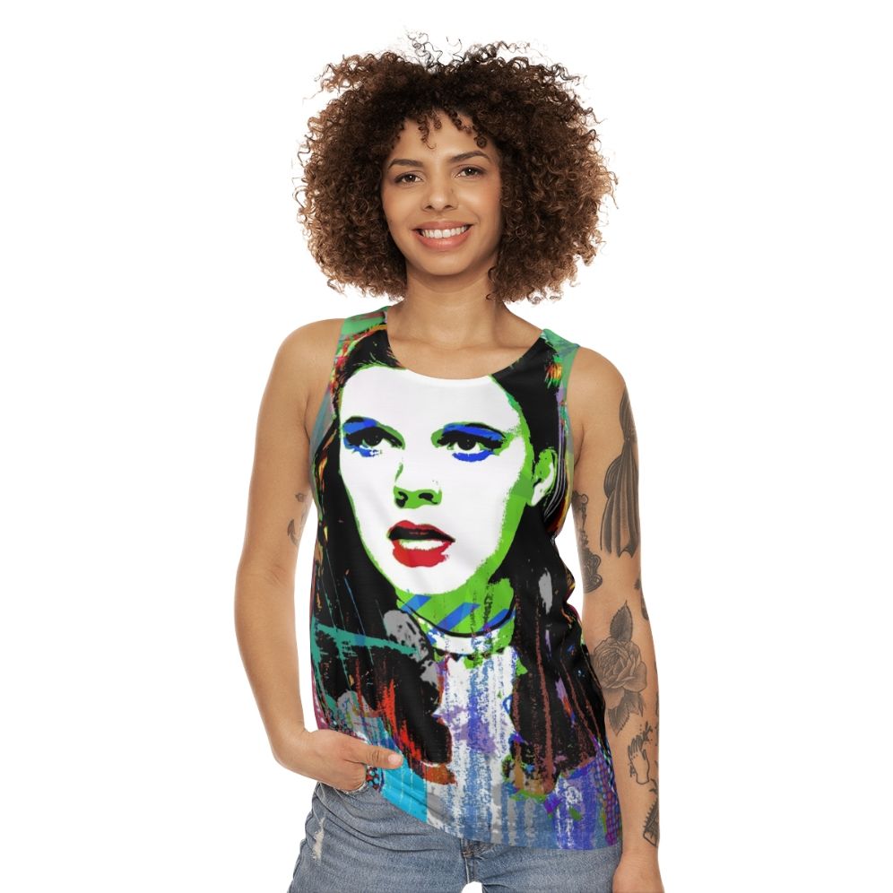 Unisex tank top with Judy Garland and Wizard of Oz inspired design - women