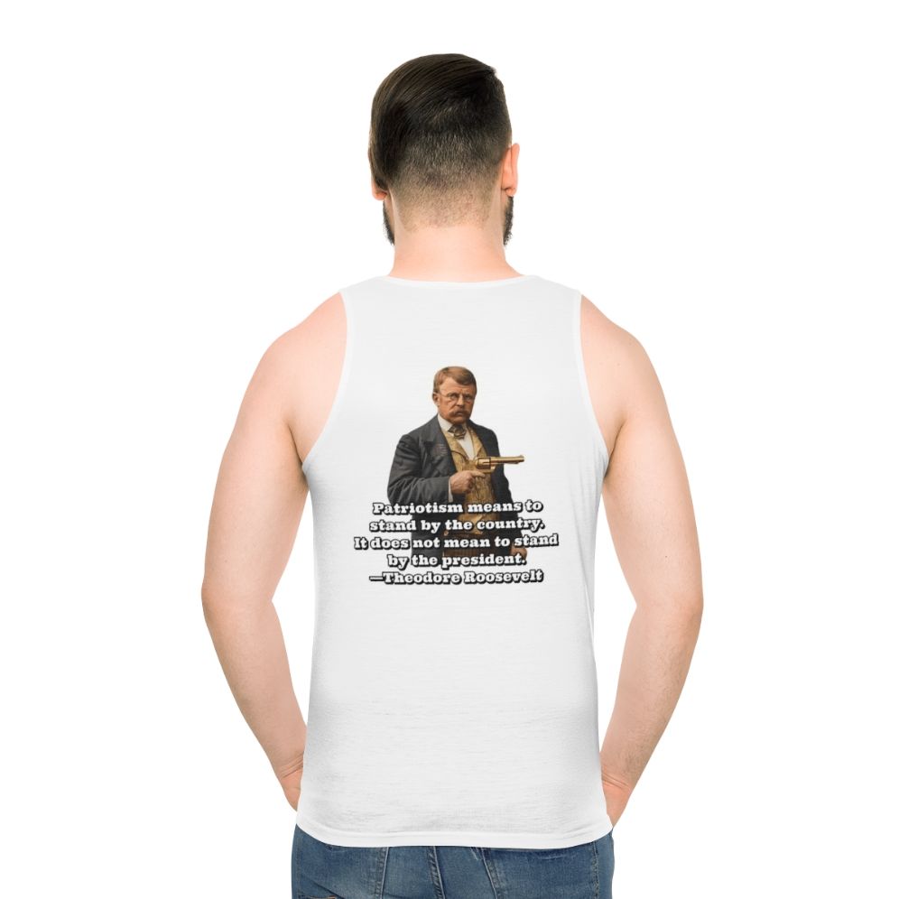 Vintage Patriotic Theodore Roosevelt Unisex Tank Top - men back