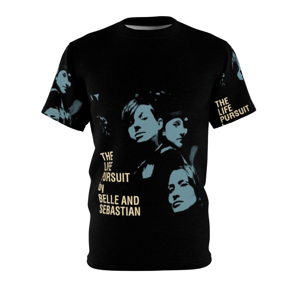 Indie-inspired AOP t-shirt design featuring the band Belle and Sebastian