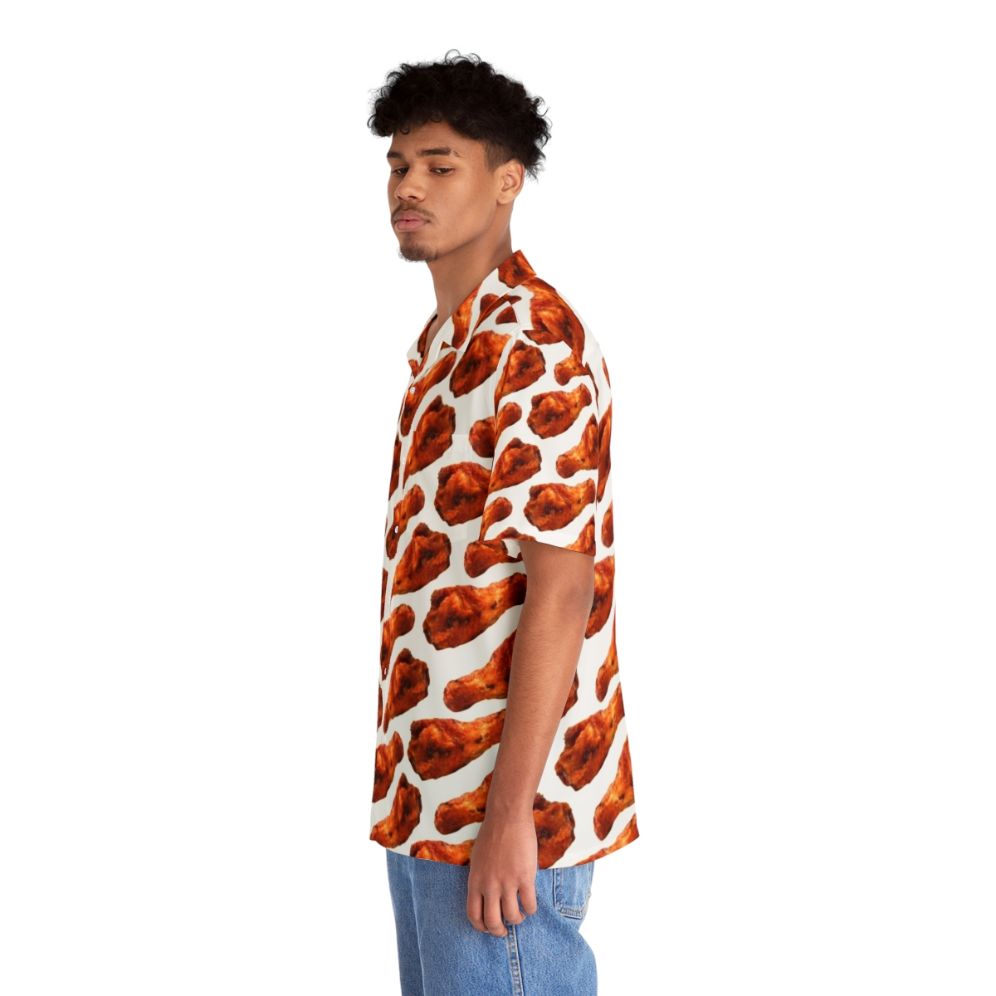 Vibrant buffalo chicken wing patterned Hawaiian shirt - People Left