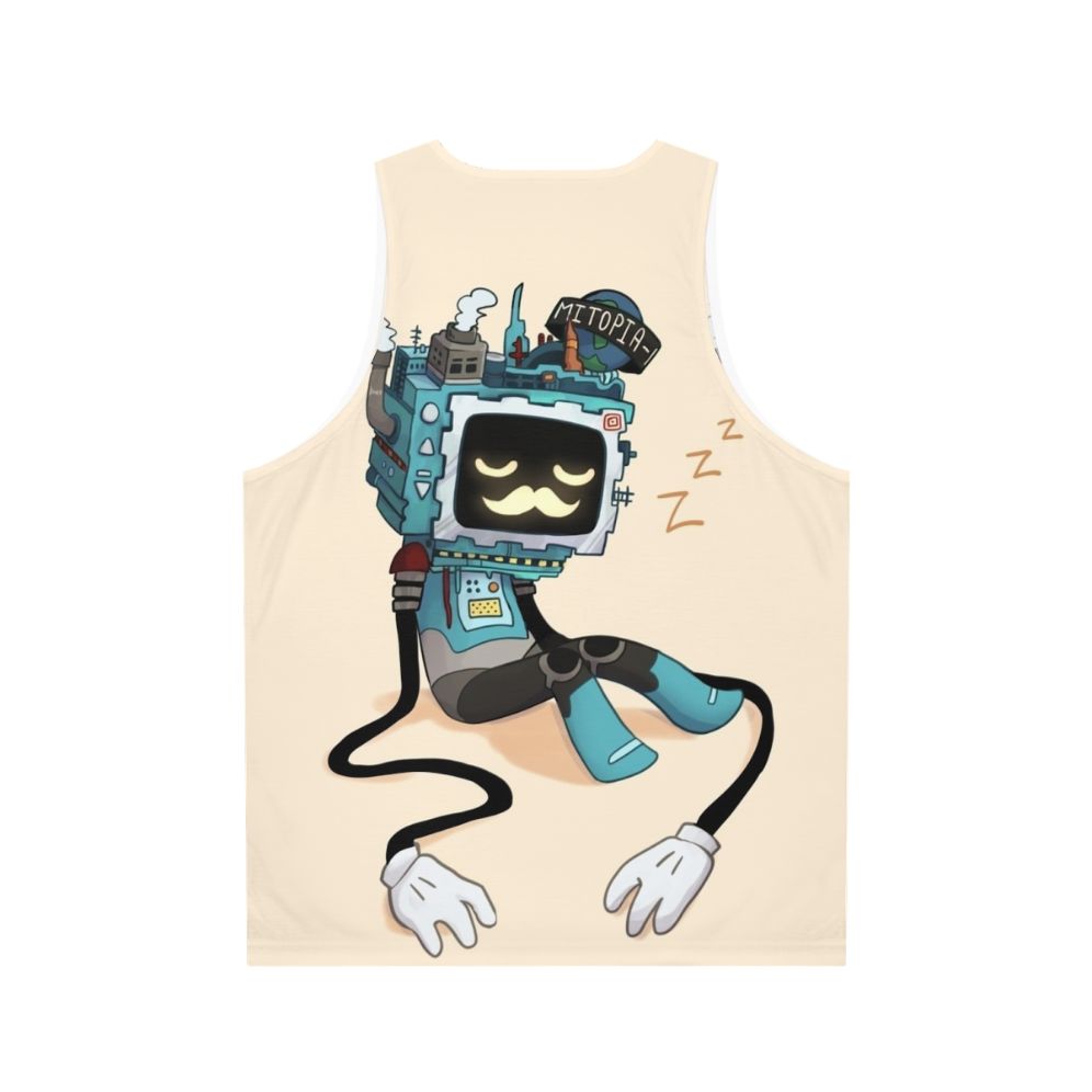 Hermitcraft Grumbot Sleepy Robot Unisex Tank Top - Back