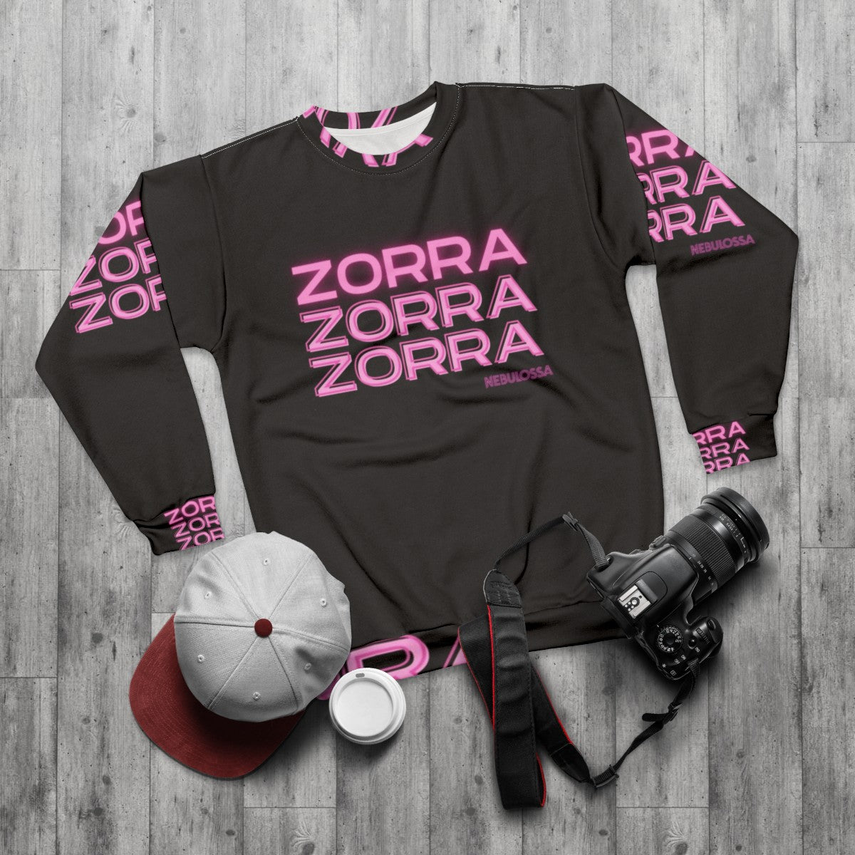 Zorra By Nebulossa Sweatshirt featuring Eurovision-inspired design - flat lay