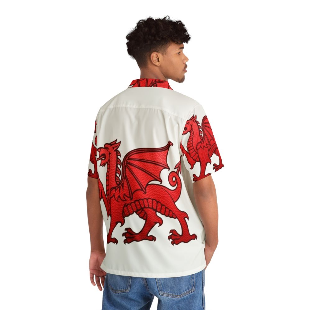 Welsh Red Dragon Print Hawaiian Shirt - People Back