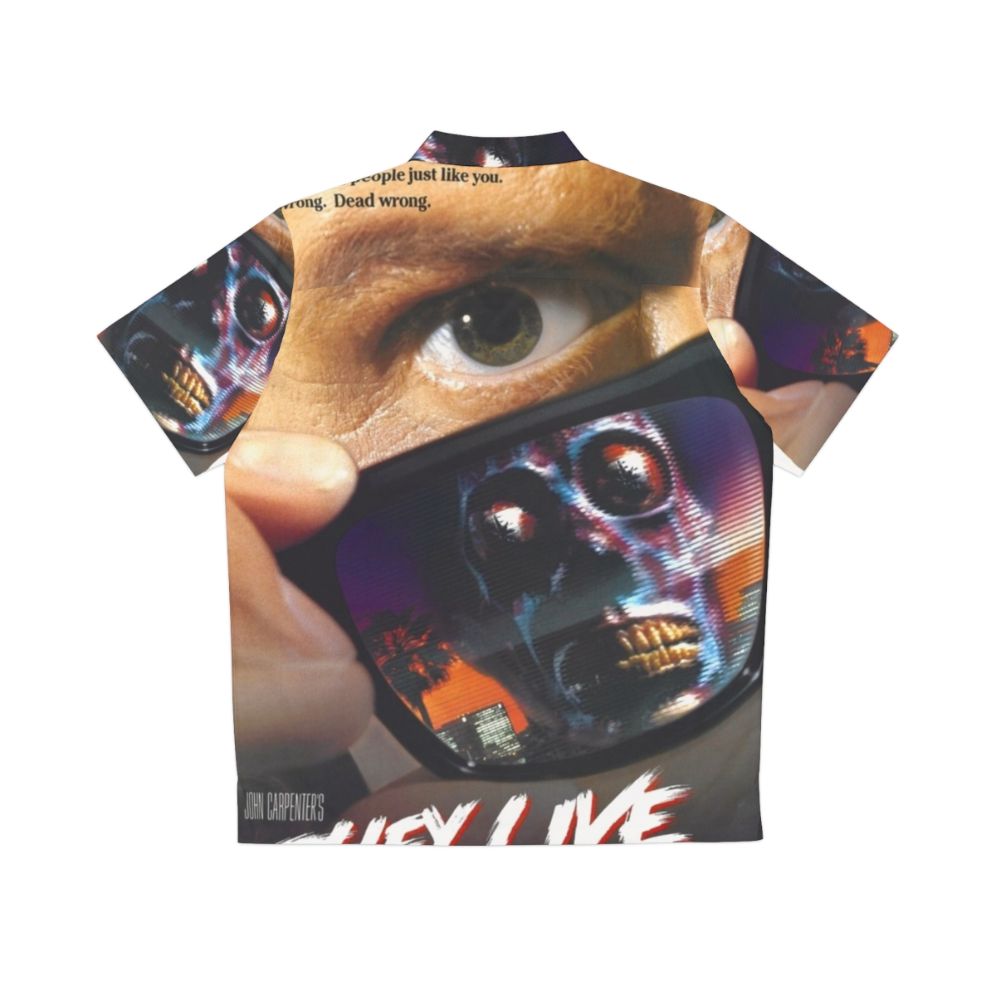 They Live Hawaiian Shirt with Aliens, Horror, and Sci-Fi Imagery - Back