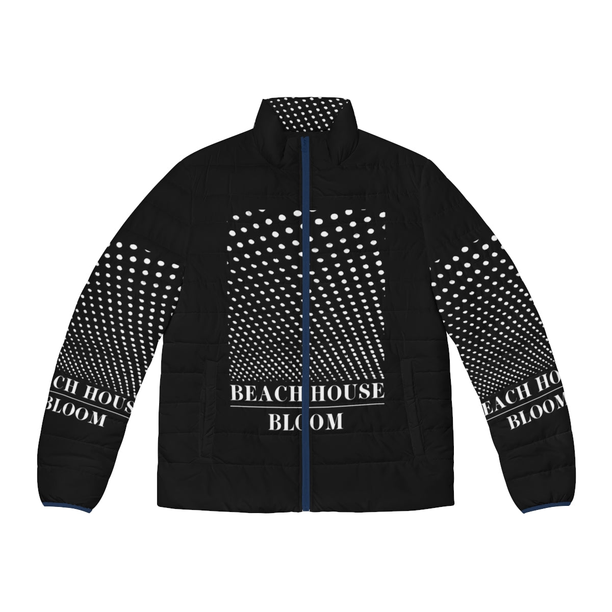 Cozy beach house bloom puffer jacket for indie dream pop fans