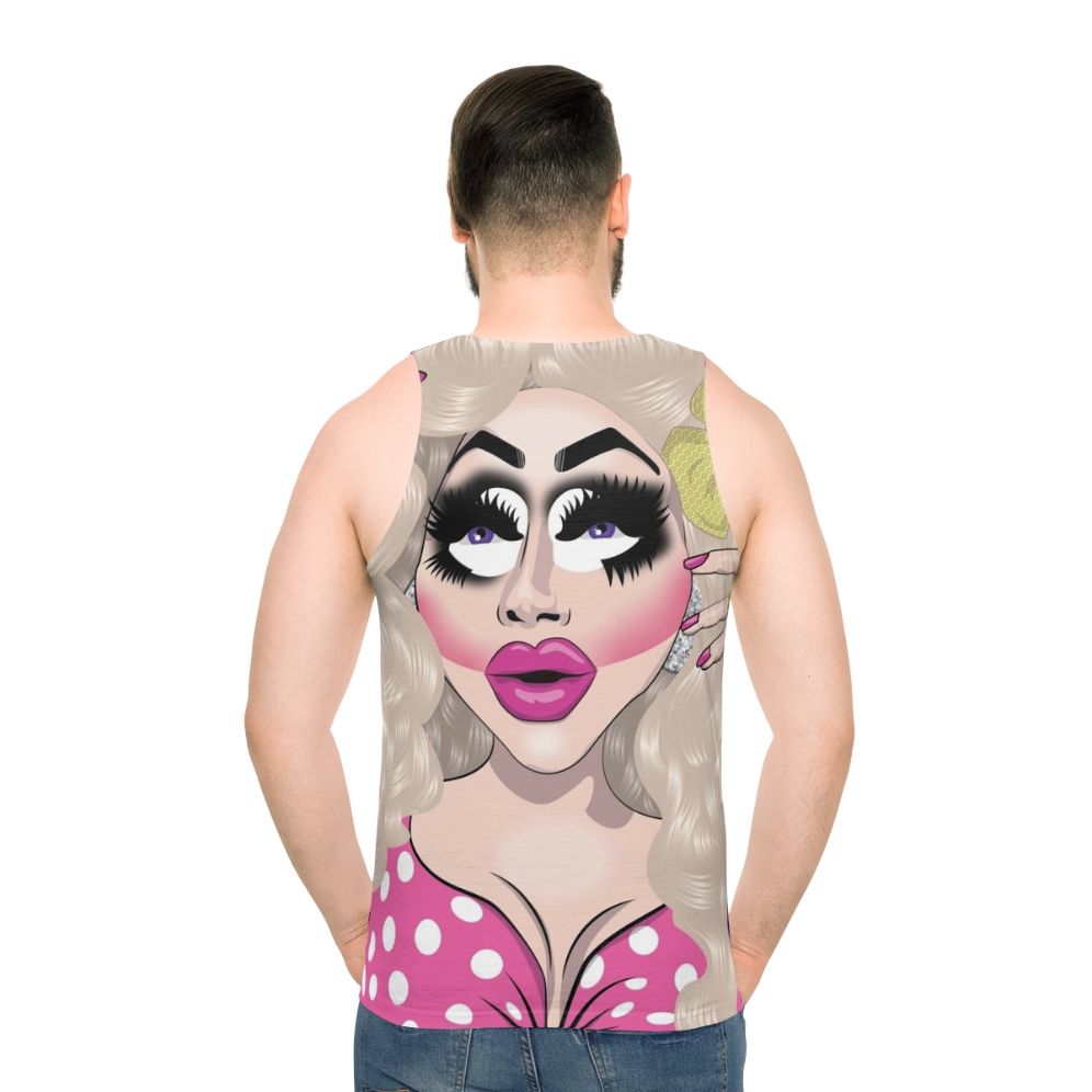 Trixie Mattel pink unisex tank top - men back