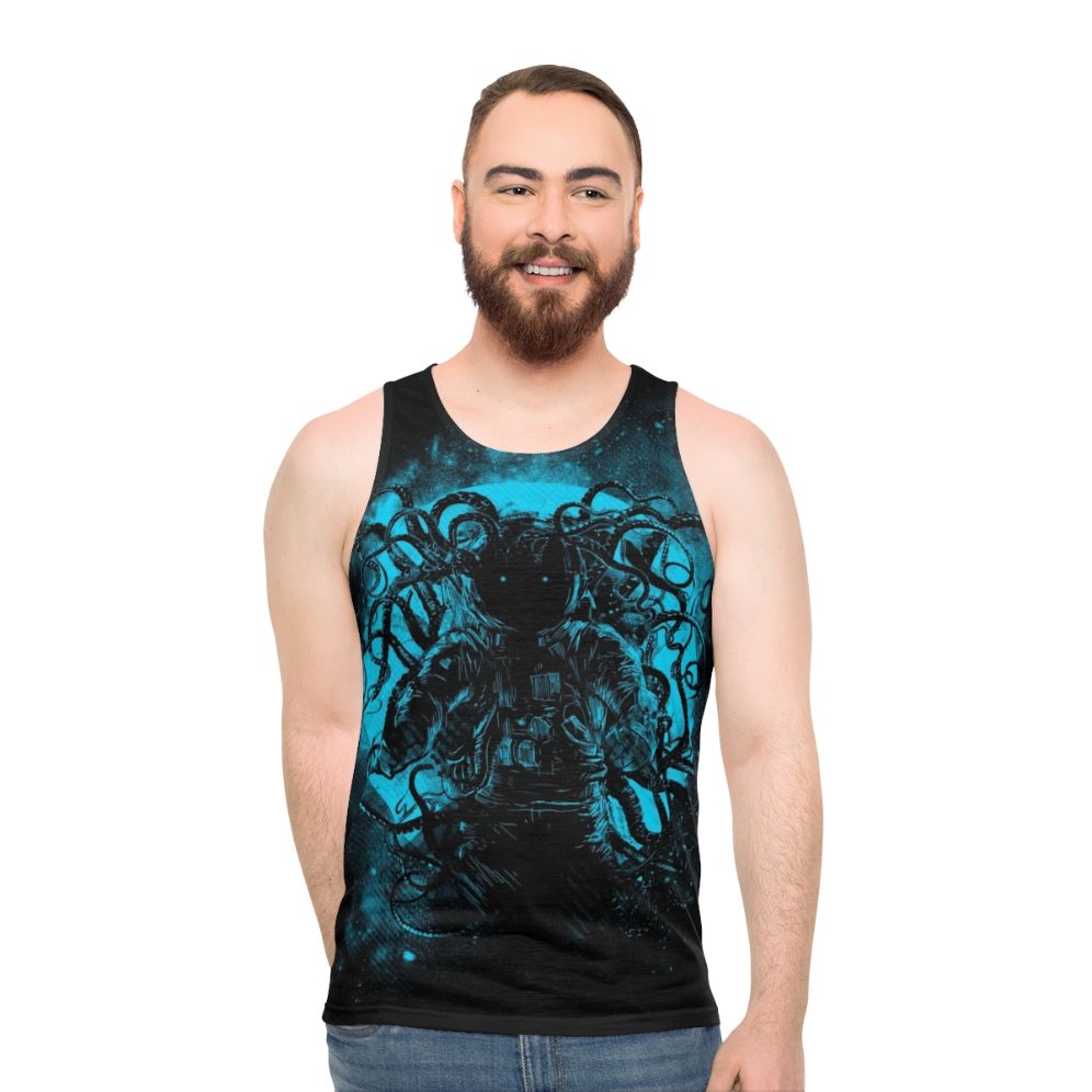 Unisex tank top with cosmic horror space monster design - men