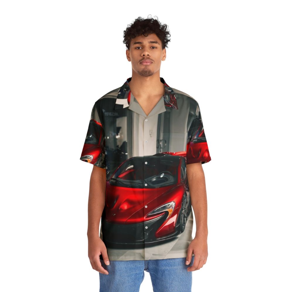 Red Mclaren P1 Hawaiian Shirt - People Front