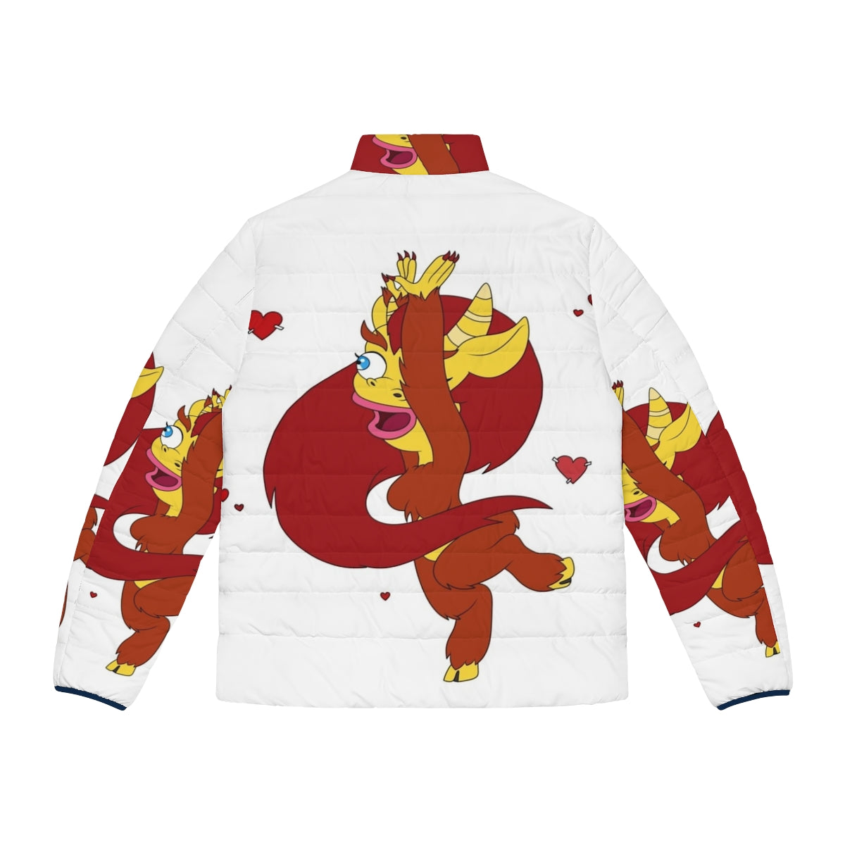 Big Mouth Connie Dance Puffer Jacket featuring a gun and weapon design - Back