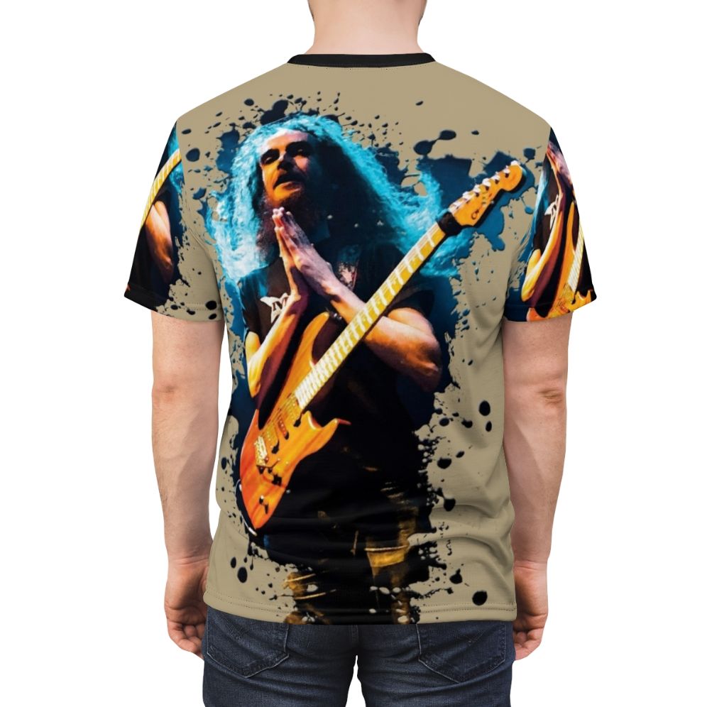 A t-shirt design featuring Guthrie Govan, a renowned guitar virtuoso and hero known for his exceptional music technique and shredding abilities. - men back