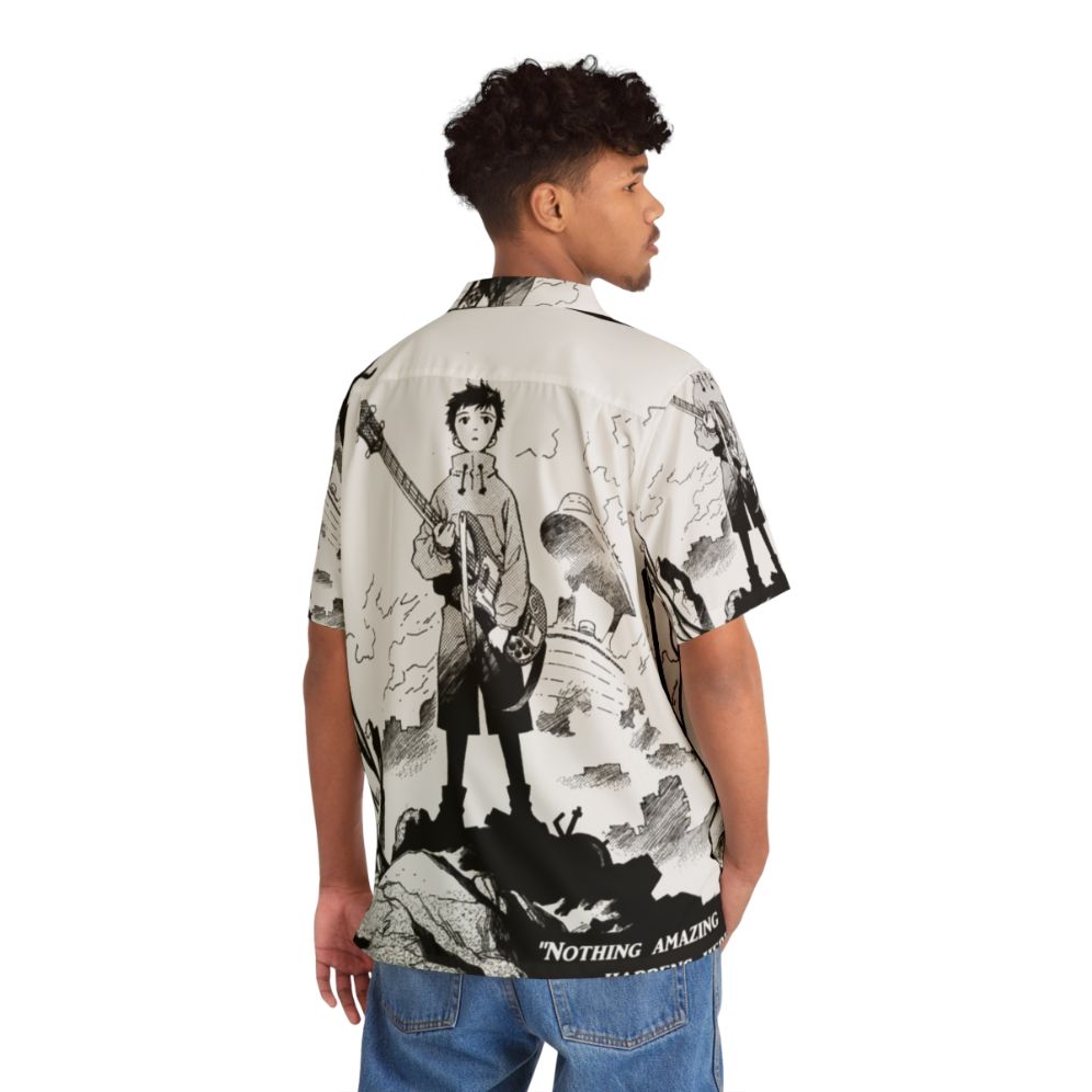 Fooly Cooly inspired Hawaiian shirt with graphic design for anime fans - People Back