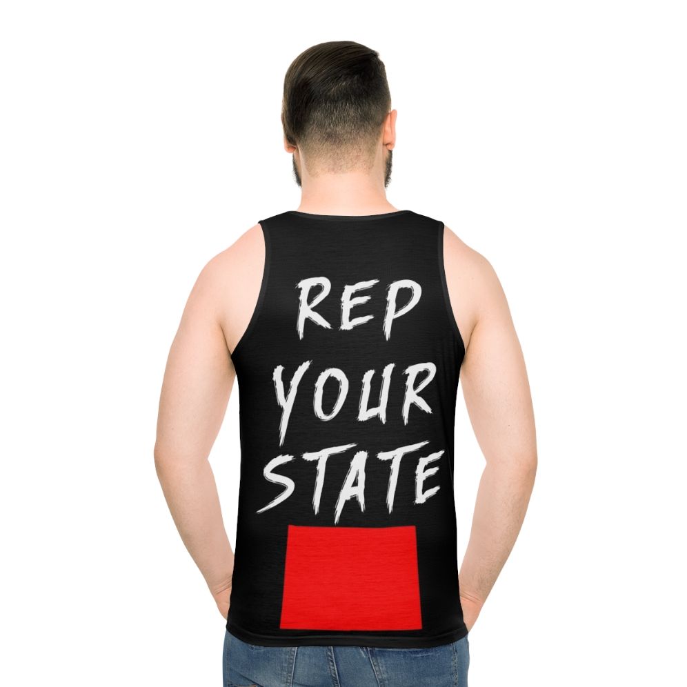 Wyoming state pride unisex tank top - men back